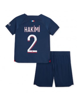 Otroški Nogometna dresi replika Paris Saint-Germain Achraf Hakimi #2 Domači 2023-24 Kratek rokav (+ hlače)